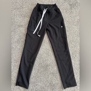 Figs Black XXS High Waisted Straight Leg Scrub Pants LIKE NEW